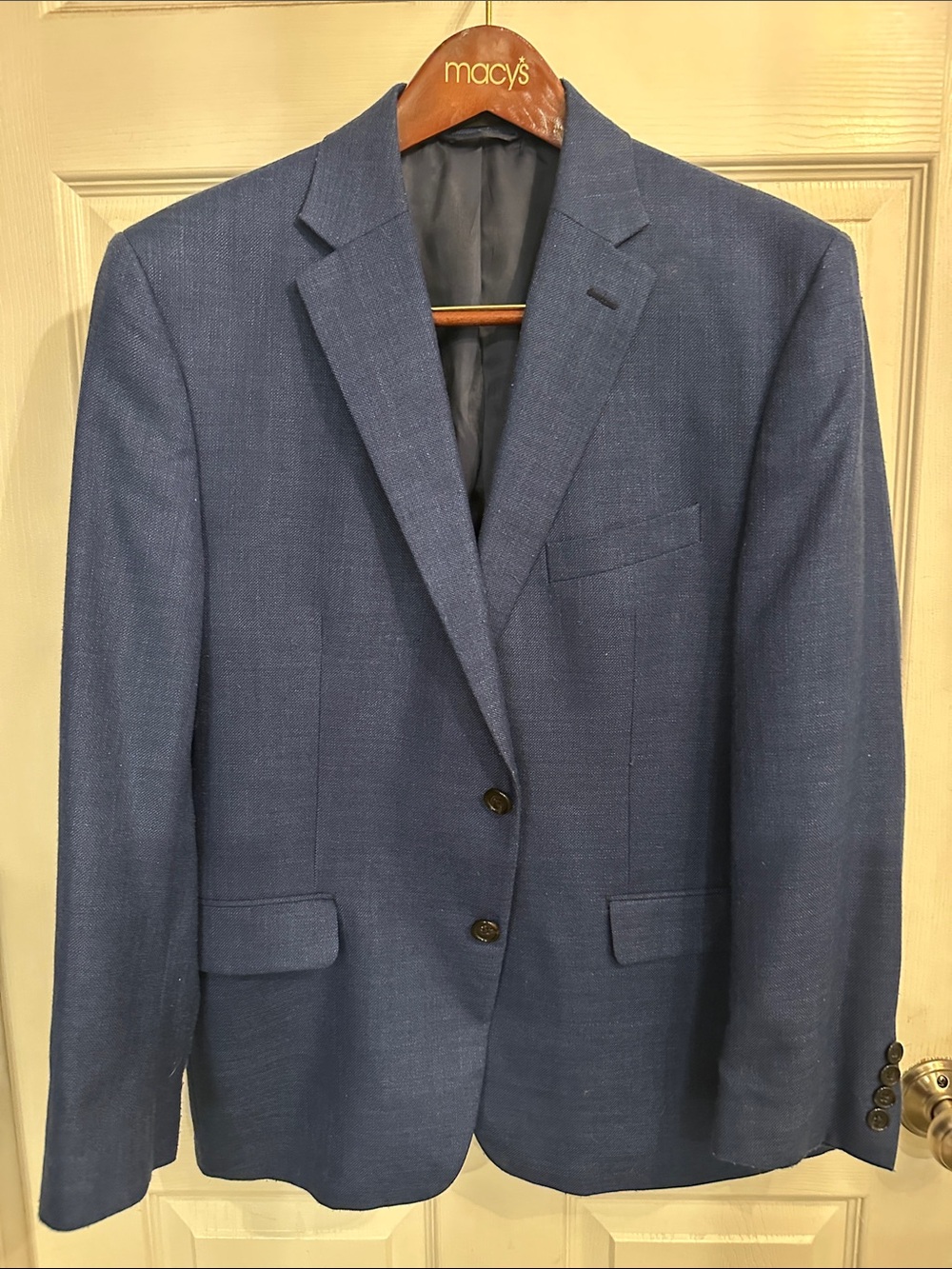Ralph Lauren Men's Navy Textured Two-Button Sport Coat